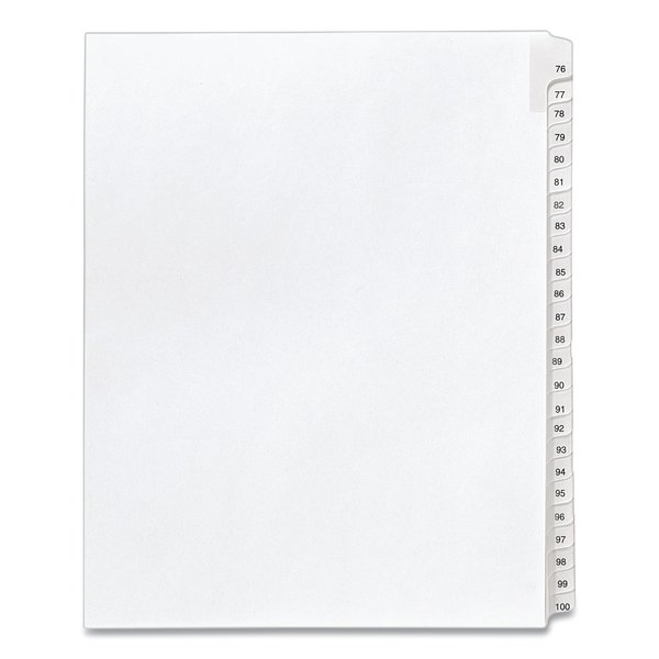 Avery Dennison Index Tab, Allstate 76-100, White, PK25 01704